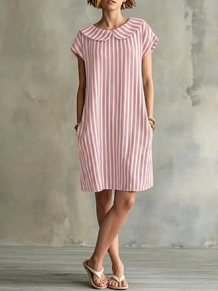 Elegant And Fashionable Printed Striped Dress For Women 