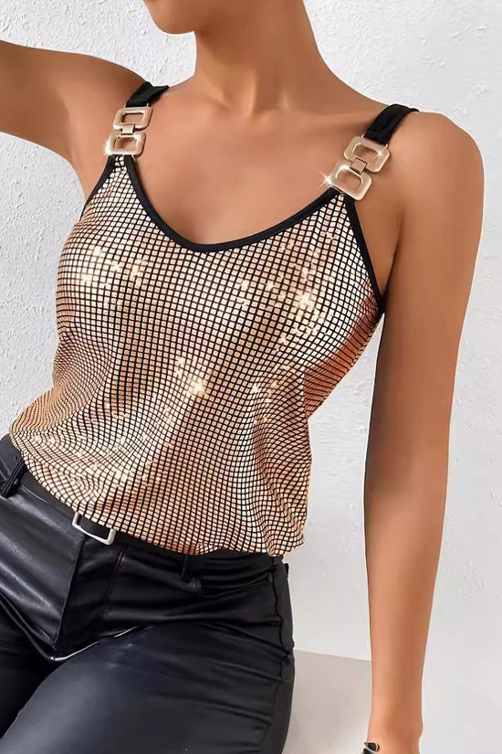 ✨ Women's Summer Sequined Suspender Chain Vest Top FitiqueFit