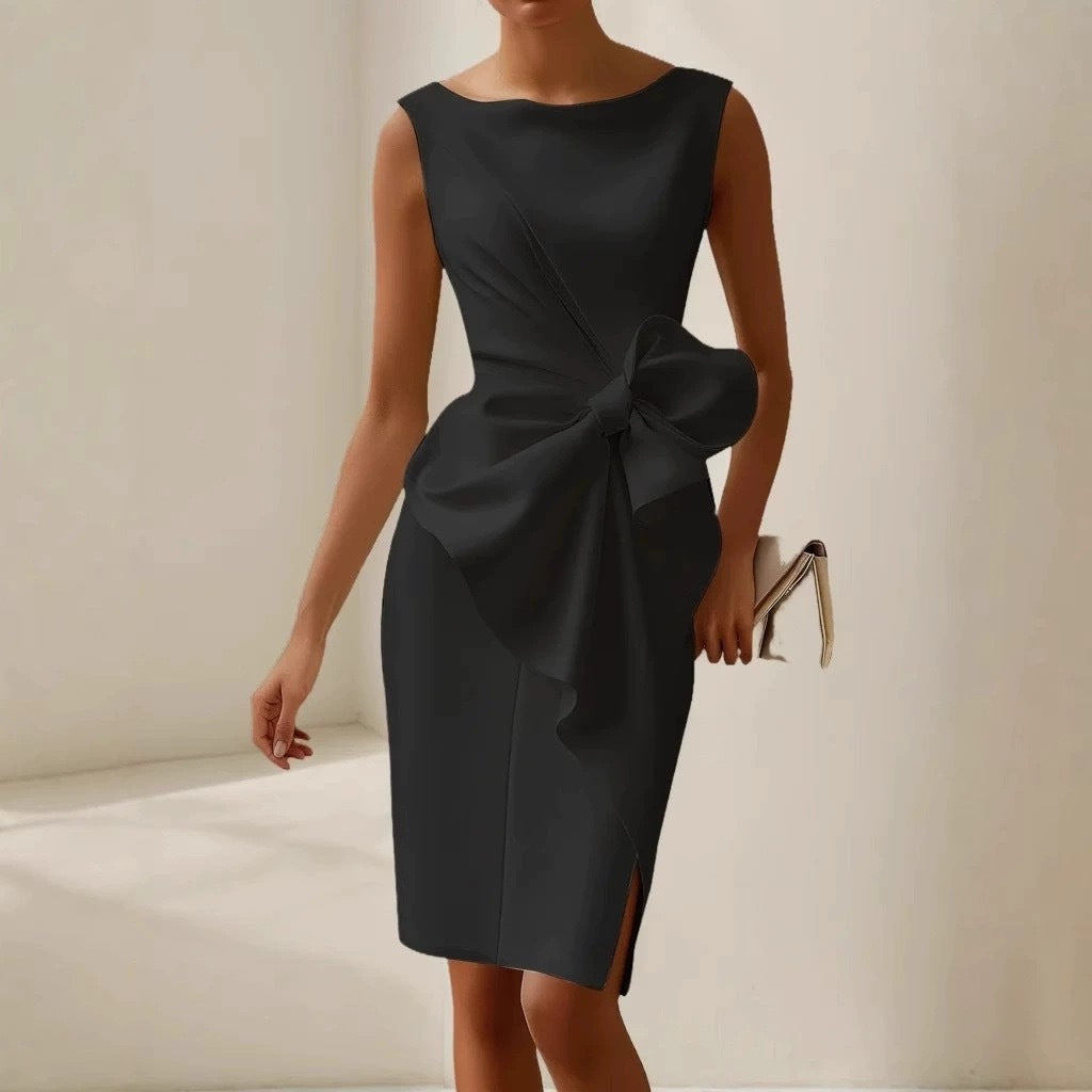 Bow-knot Fashion Sleeveless Midi Dress 