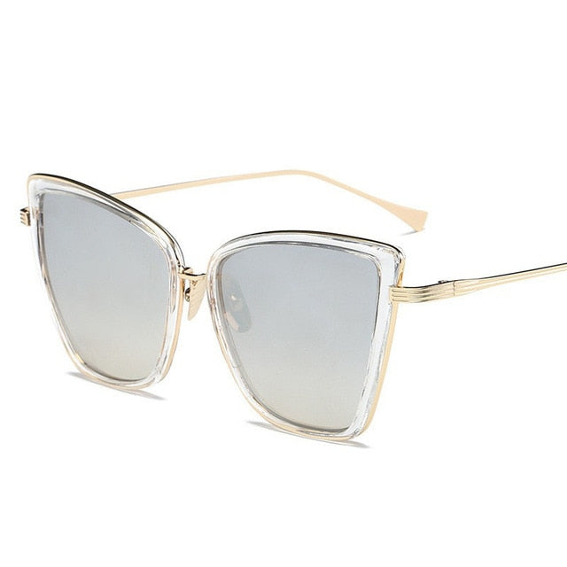 Big Cat Eye Sunglasses Women Black Mirror Sun Glasses eprolo