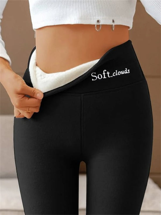 Women's Outer High Waist Hip Lift Leggings Fleece-lined Shark Pants 