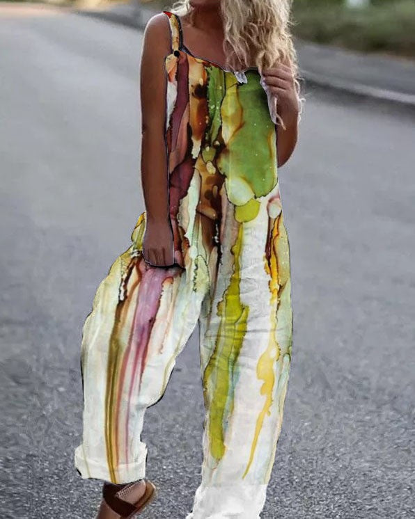 Women’s Butterfly Print Overalls 