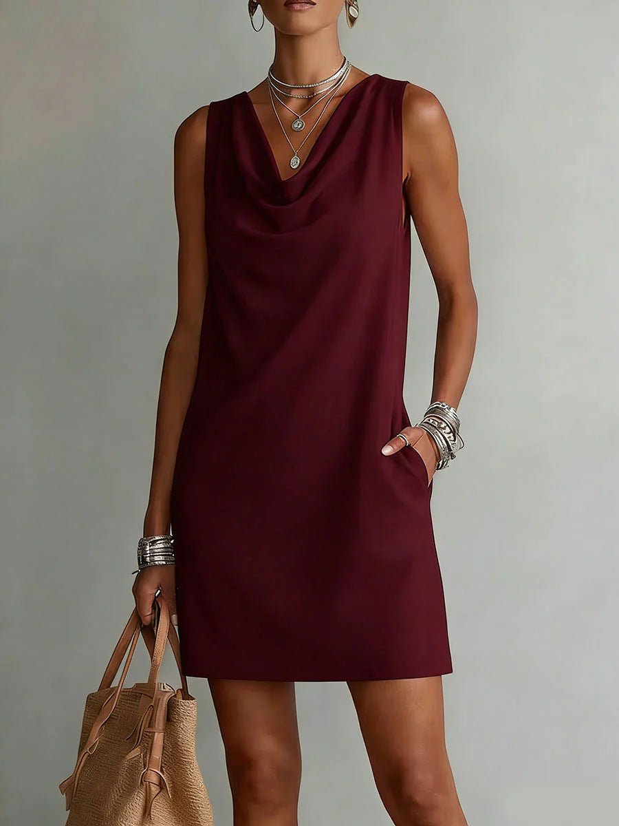 Fashionable Womens Off-shoulder Sleeveless Dress 