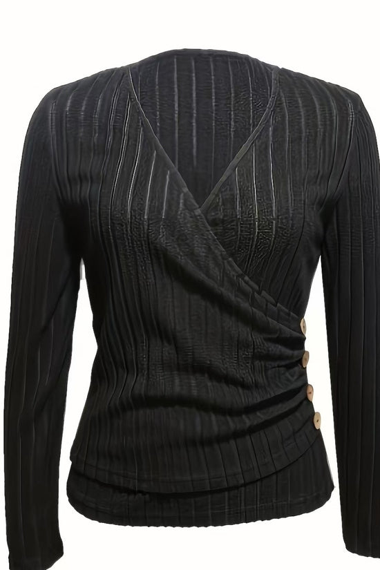 Women’s Pleated V-Neck Top CJ US
