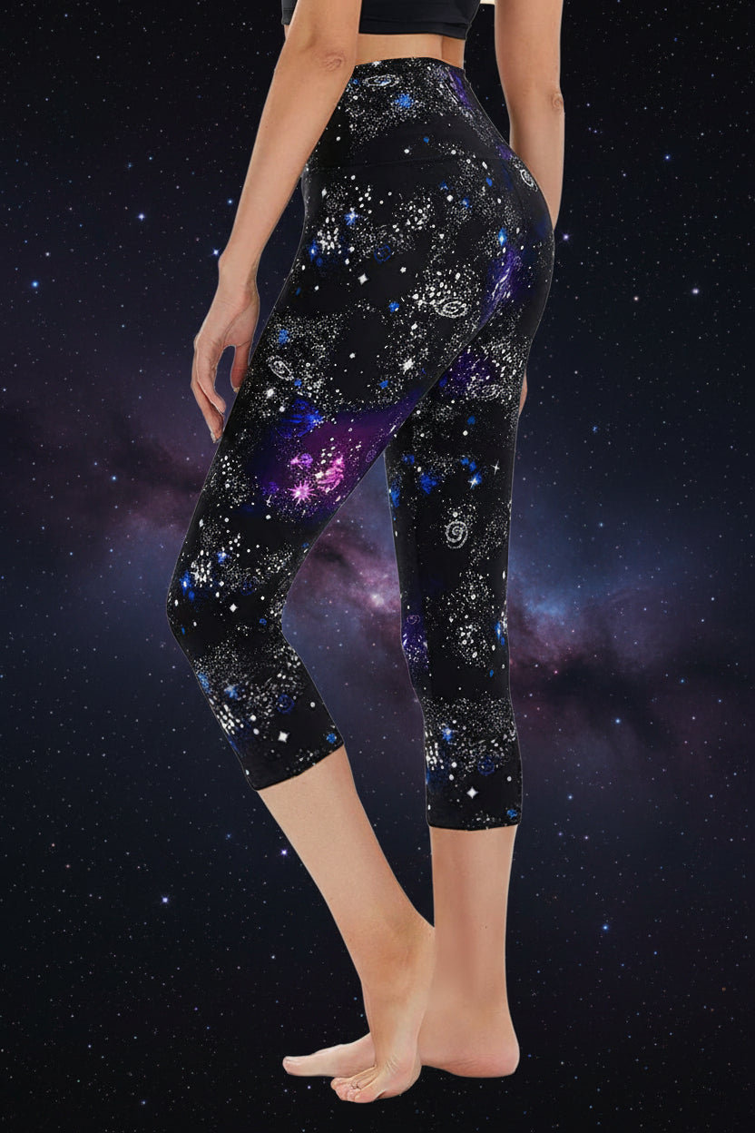 Cropped High-Rise Leggings – USA Flag Print Patriotic Workout Pants 