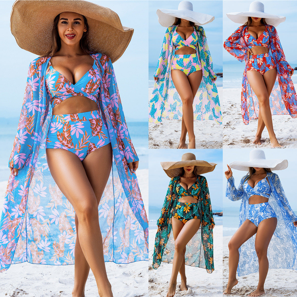 Mingyi Fashionable High-End Sexy Women's Swimwear Three-Piece Bikini Set 