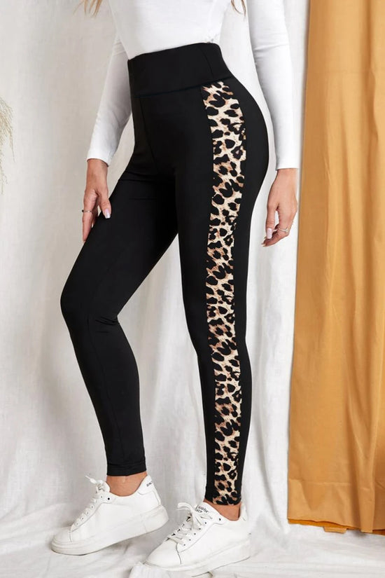 New Leopard Print Comfortable Casual Yoga Pants for Women, High Waist, Butt Lifting, Stretchy Long Pants
