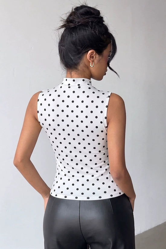 Wave point hanging neck sleeveless top 