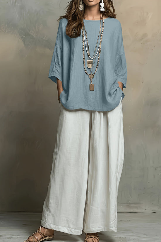 Bohemian Style Loose Elegant Set for Women Casual Vacation Outfit 