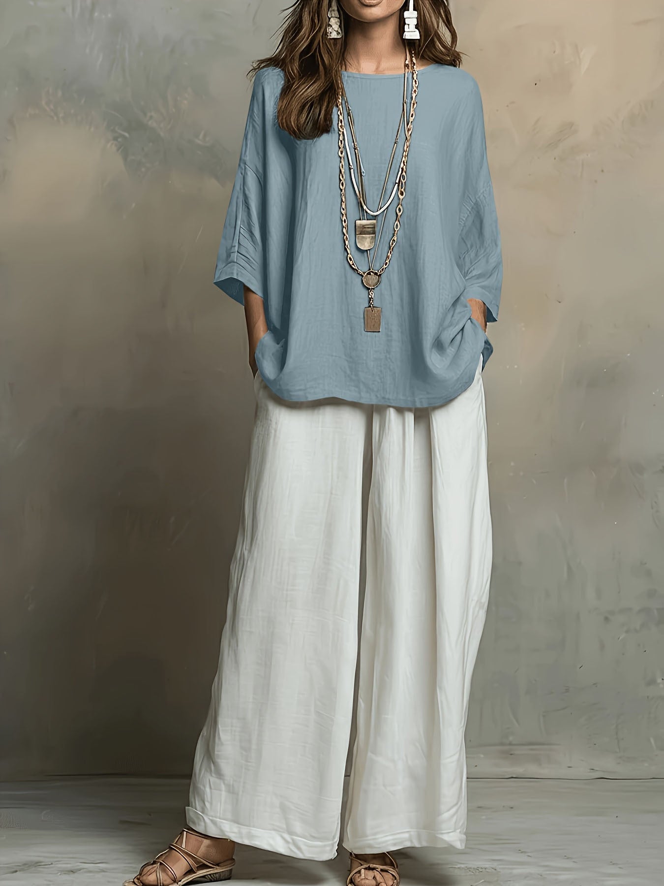 Bohemian Style Loose Elegant Set for Women Casual Vacation Outfit 