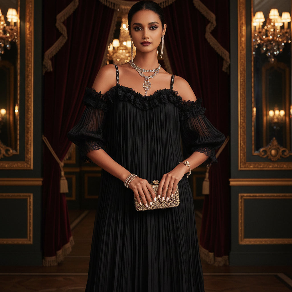 Sexy Sheer Lace Spliced Strap Solid Color Backless Dress 