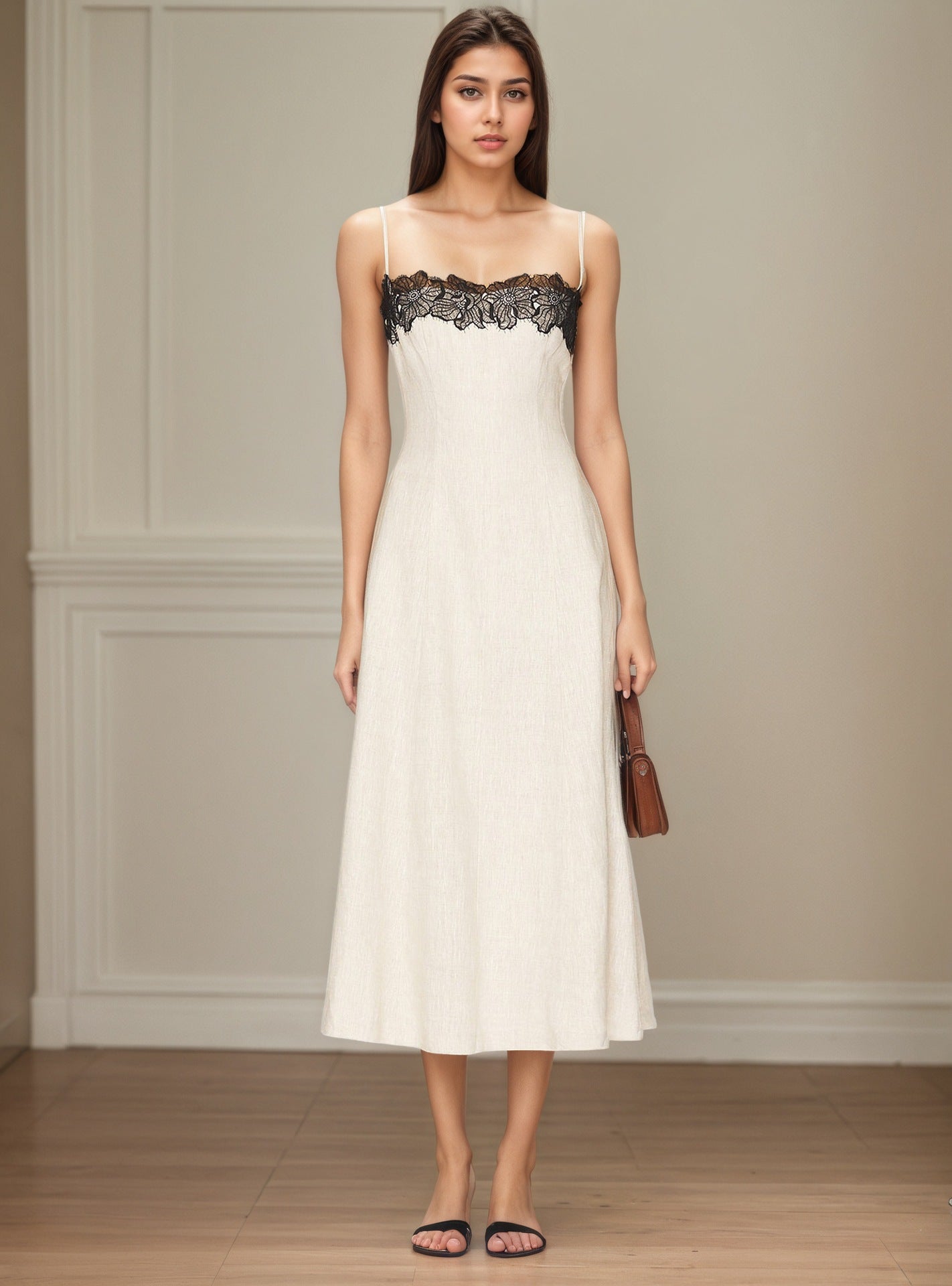 Lace contrasting camisole women's dress 