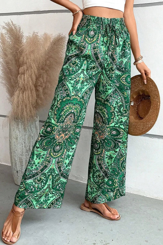 Printed Wide Leg Pants 