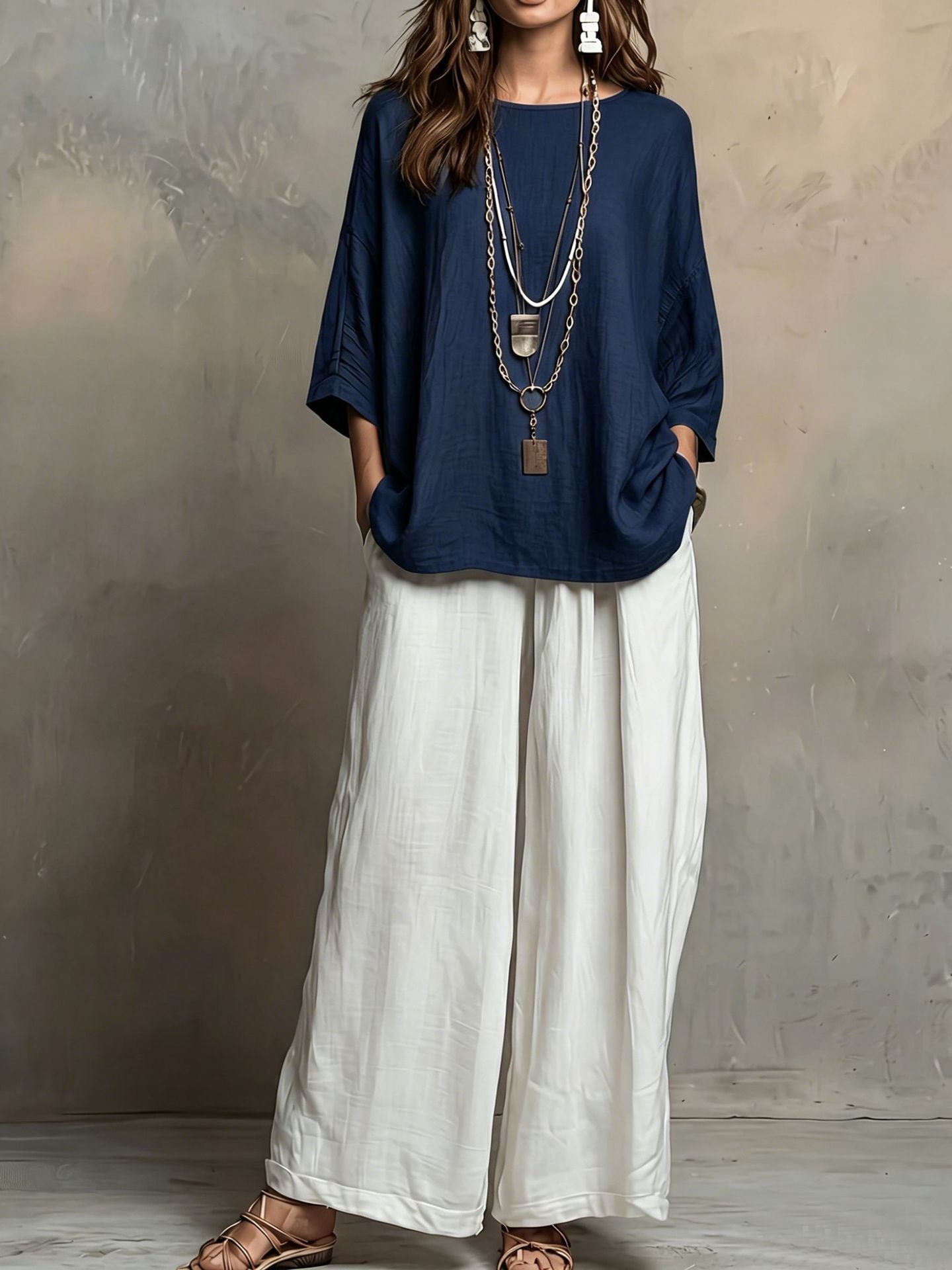 Bohemian Style Loose Elegant Set for Women Casual Vacation Outfit 
