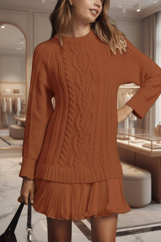 Comfortable Casual Fashion Knit Sweater with Cable Pattern for Women 