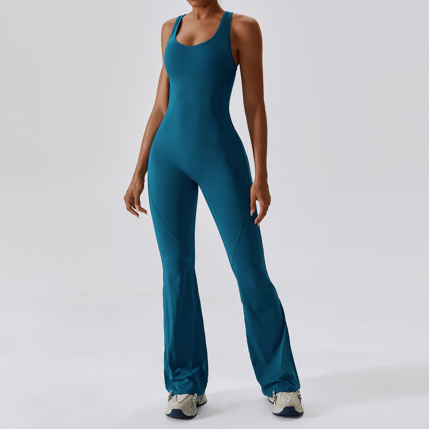 Women's Sleeveless Slim-Fit Long Pants Jumpsuit – Casual Sport Style 