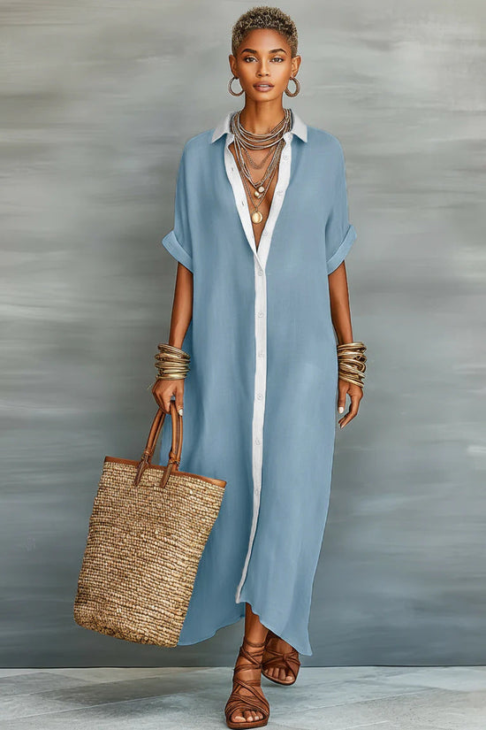Loose short sleeved shirt skirt 