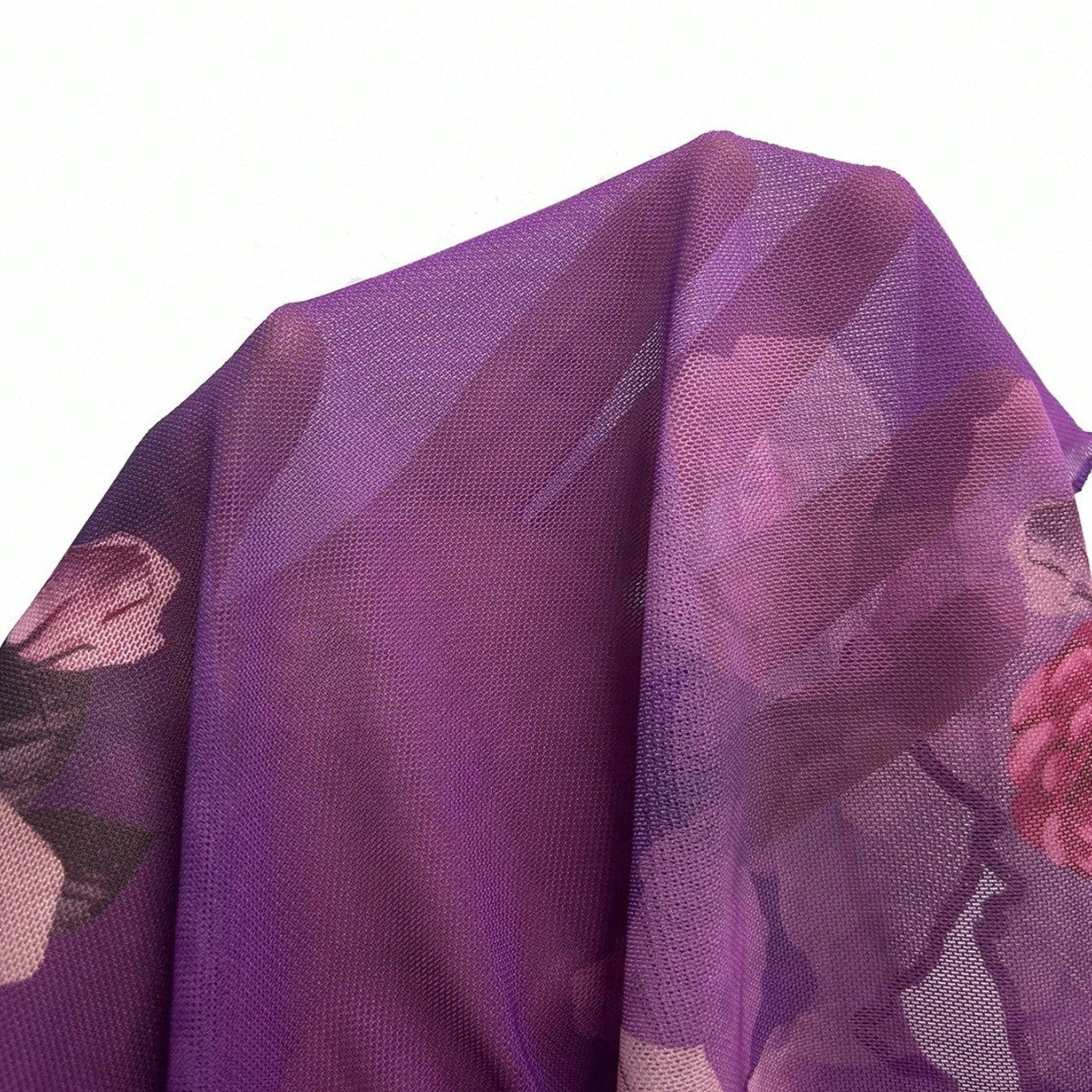 Sweet Floral Ombre Tie-Back Square Neck Long Sleeve Blouse 