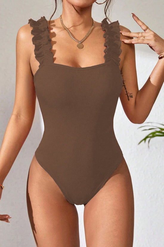 Style Solid Color Sleeveless Strapless Knit Bodysuit 