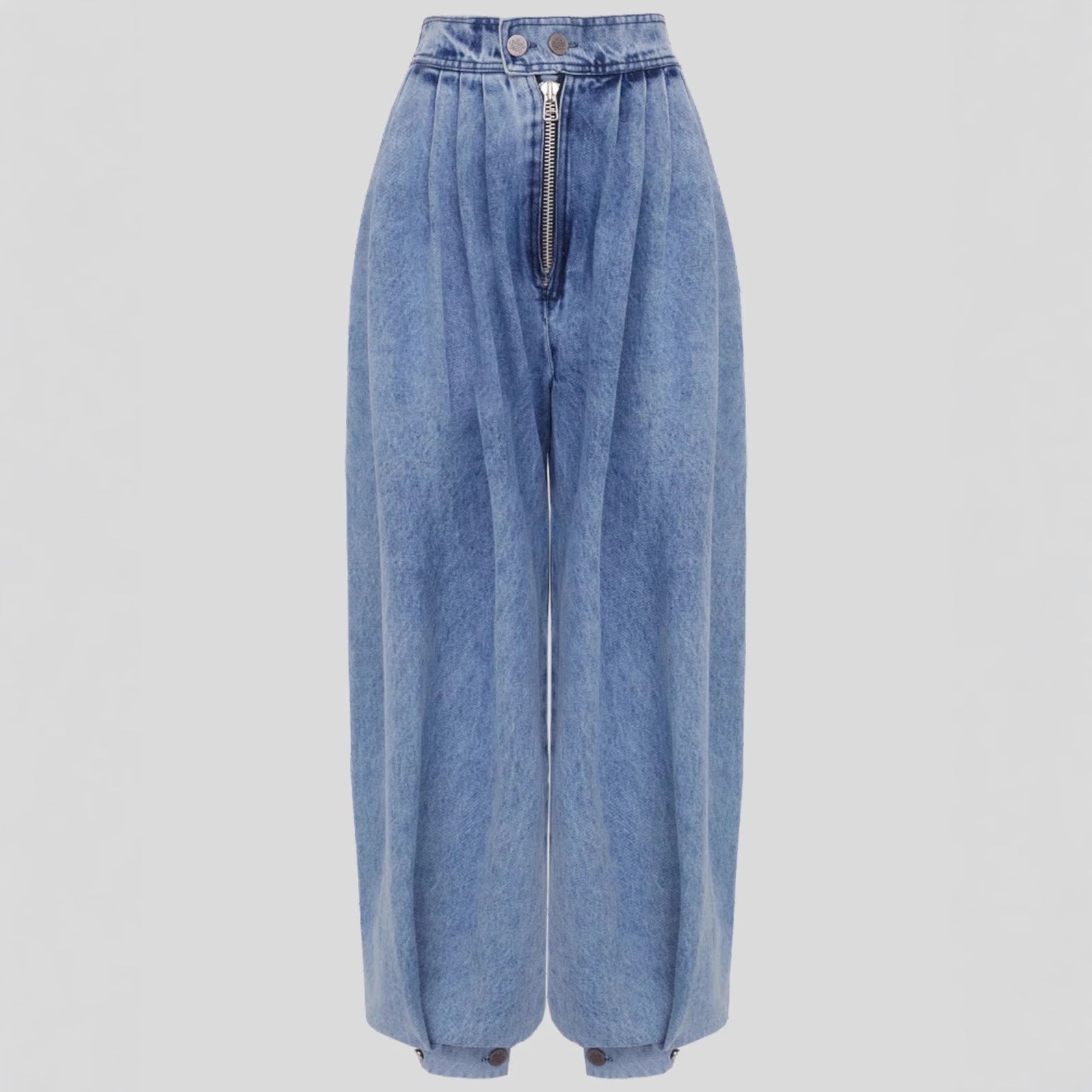 High waisted zipper leg tied jeans for women 