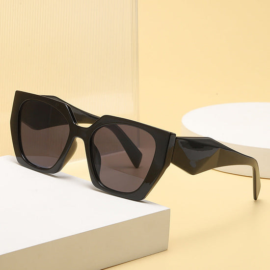 New Fashion Cat-eye Wide Temple Sunglasses for Women, High-end Ins Style, Full-frame UV Protection Sun Glasses 