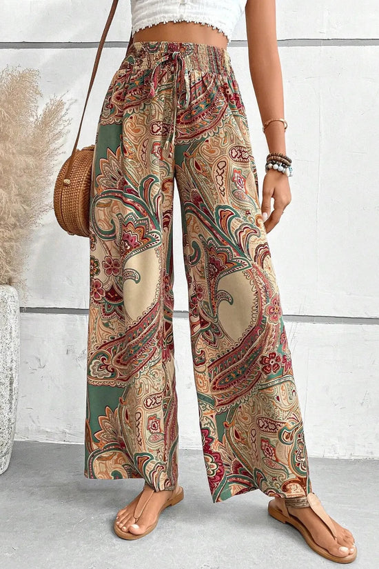 Printed Wide Leg Pants 