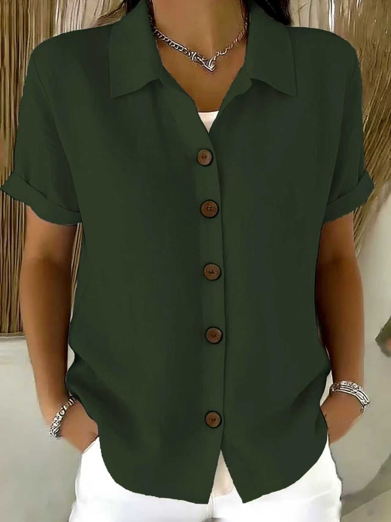 Collar short sleeved top 