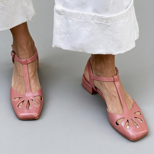 Made to order ships in 3–5 days Retro T-shaped buckle strap Roman hollow sandals for women 