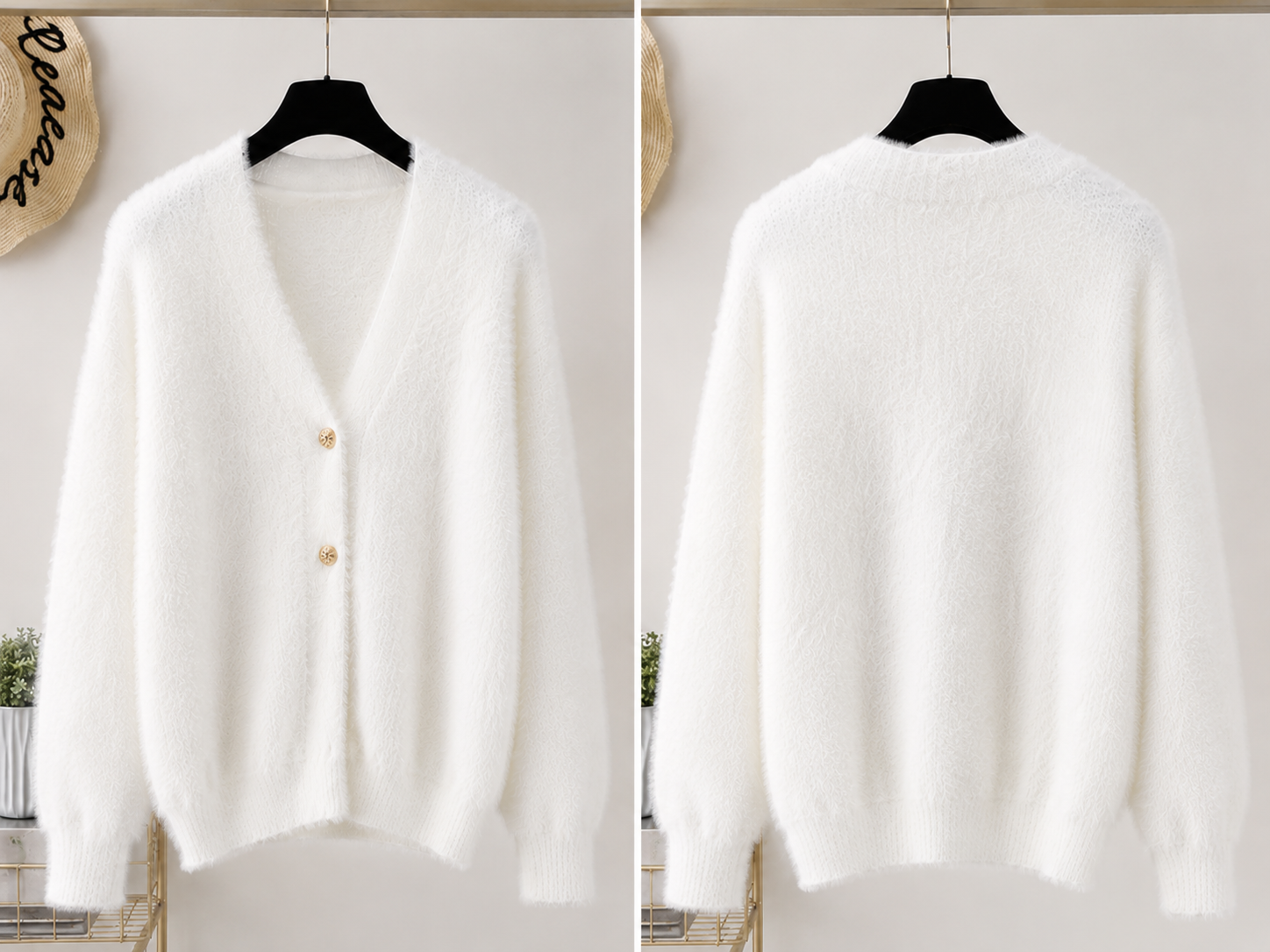 Women's V-Neck Button Front Long Sleeve Knit Cardigan 