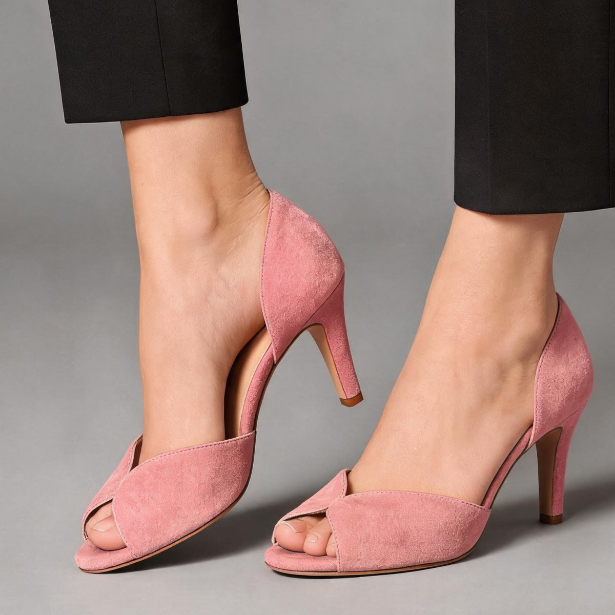 Made to order ships in 3–5 days Golden fish mouth slim heel high-heeled open toed sandals for women 