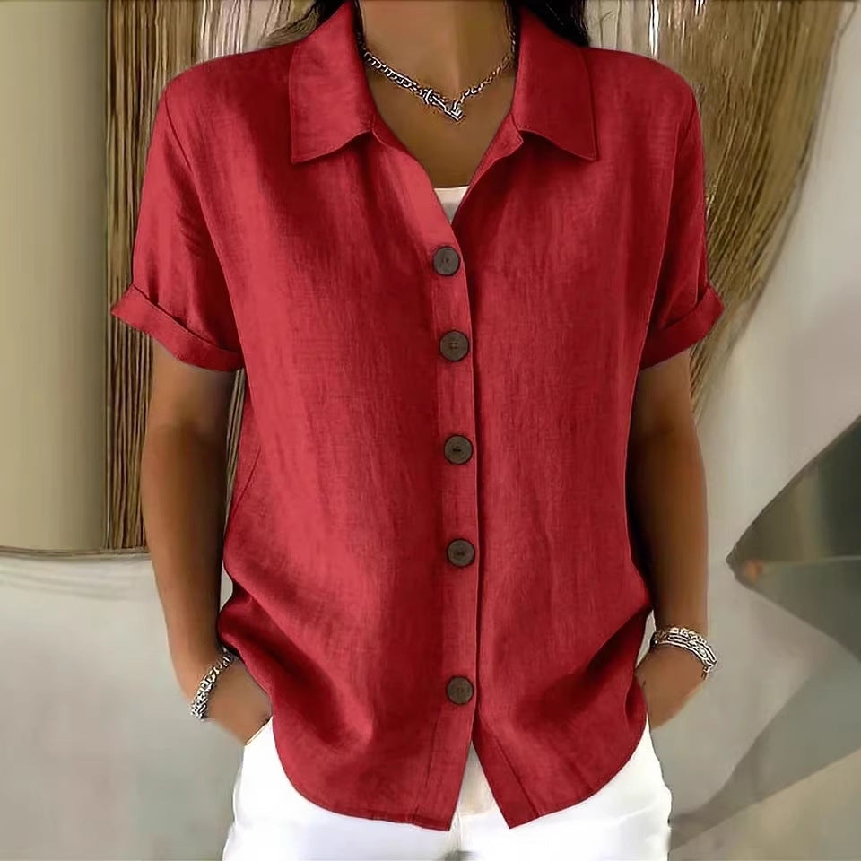 Collar short sleeved top 