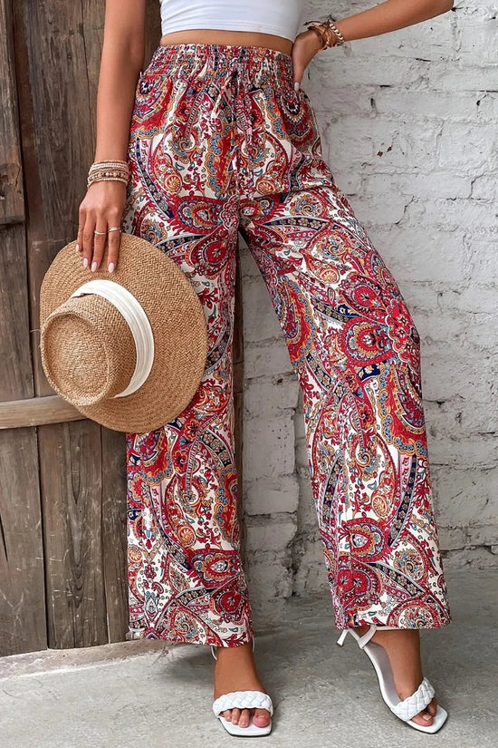 Printed Wide Leg Pants 
