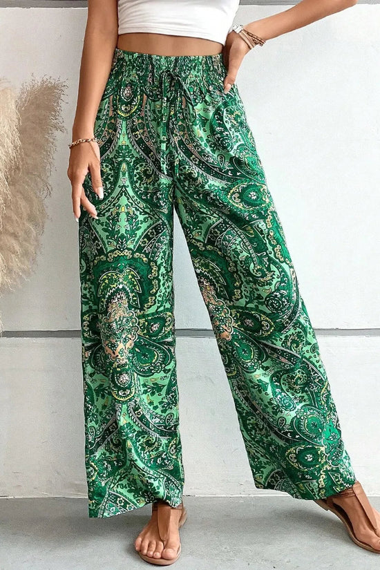 Printed Wide Leg Pants 