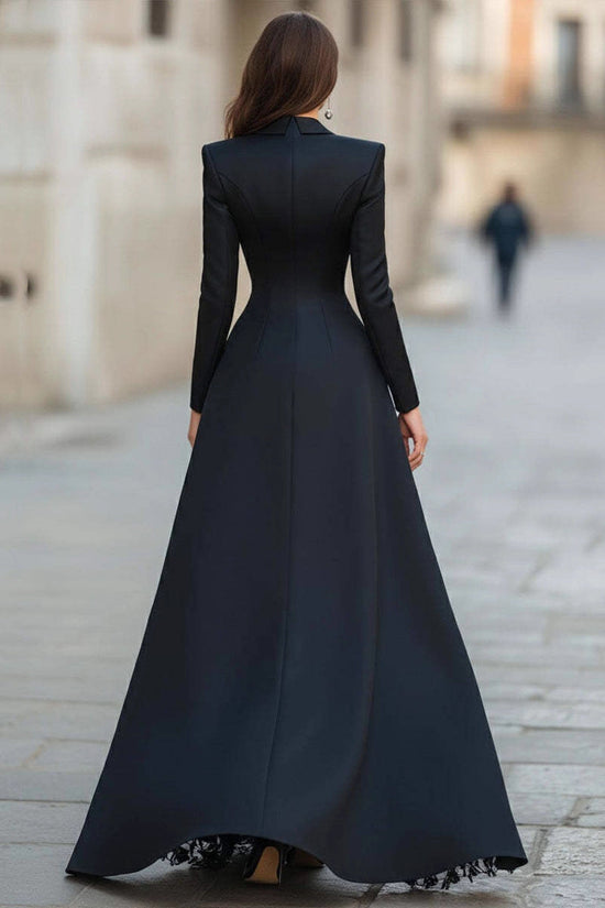 Chic Lace Suit Collar Two-Piece Long Sleeve Dress for Women 