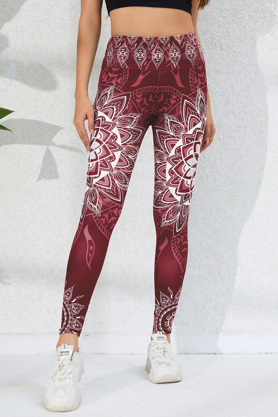 Watercolor Print Yoga Pants for Women, High-Waisted, Tummy-Control, Butt-Lifting, Quick-Dry, Ankle-Length Fitness Workout Leggings