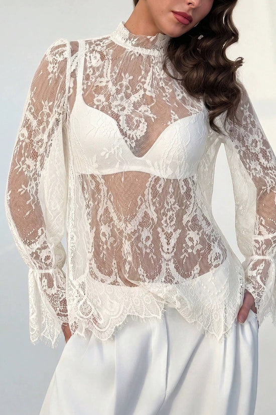 Lace long sleeved top 