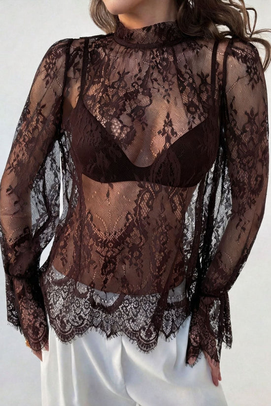 Lace long sleeved top 