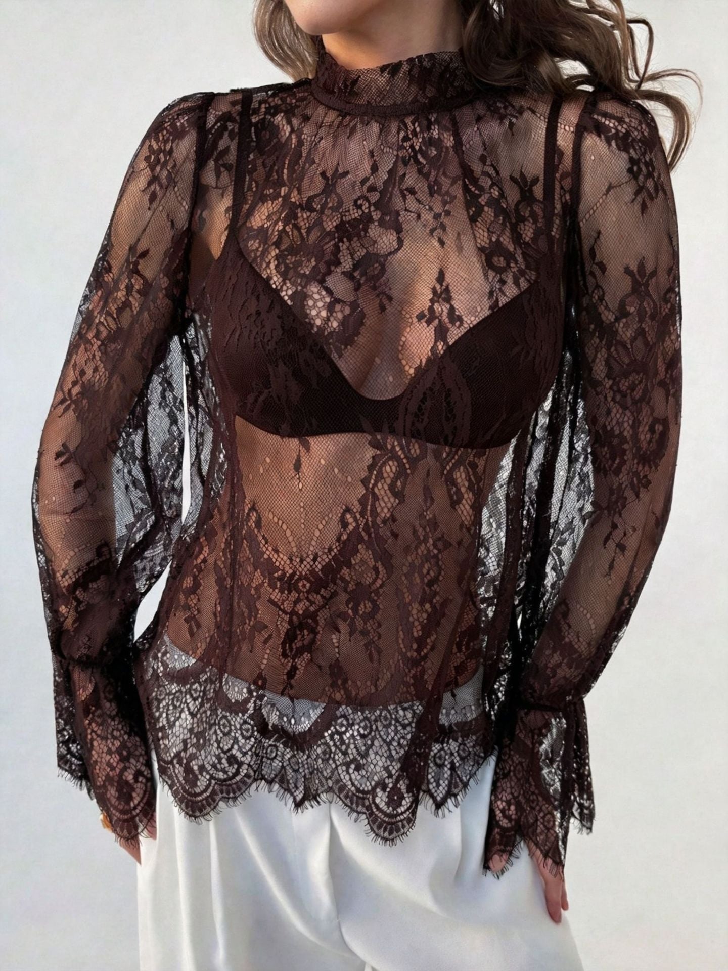 Lace long sleeved top 
