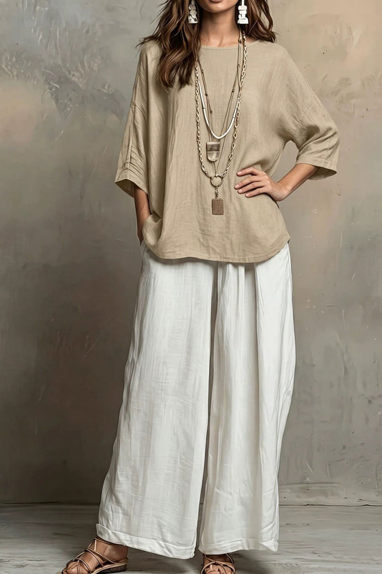 Bohemian Style Loose Elegant Set for Women Casual Vacation Outfit 