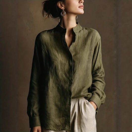 Collar loose long sleeved shirt 