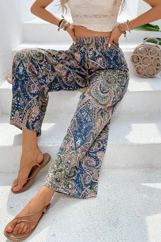 Printed Wide Leg Pants 