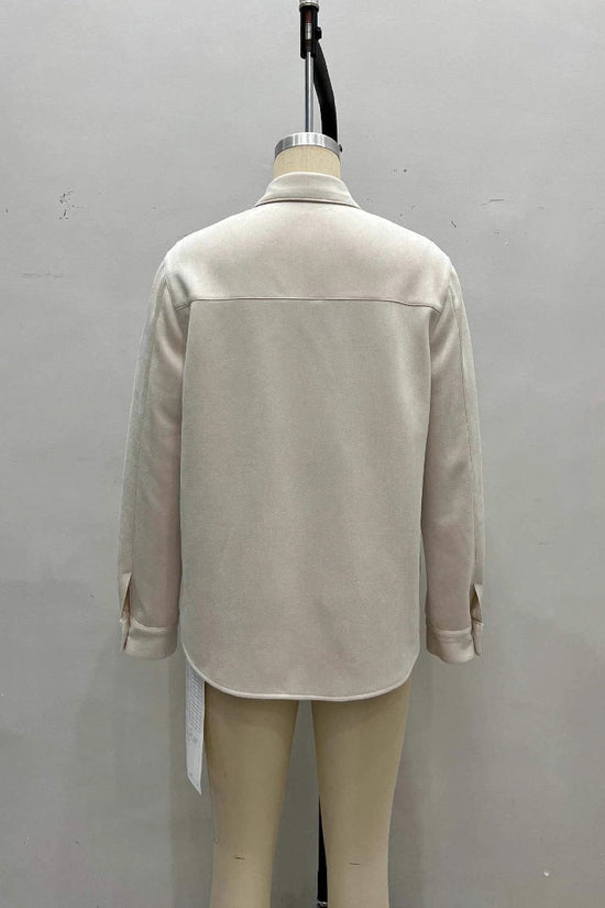 Floral composite collar versatile style shirt top jacket 