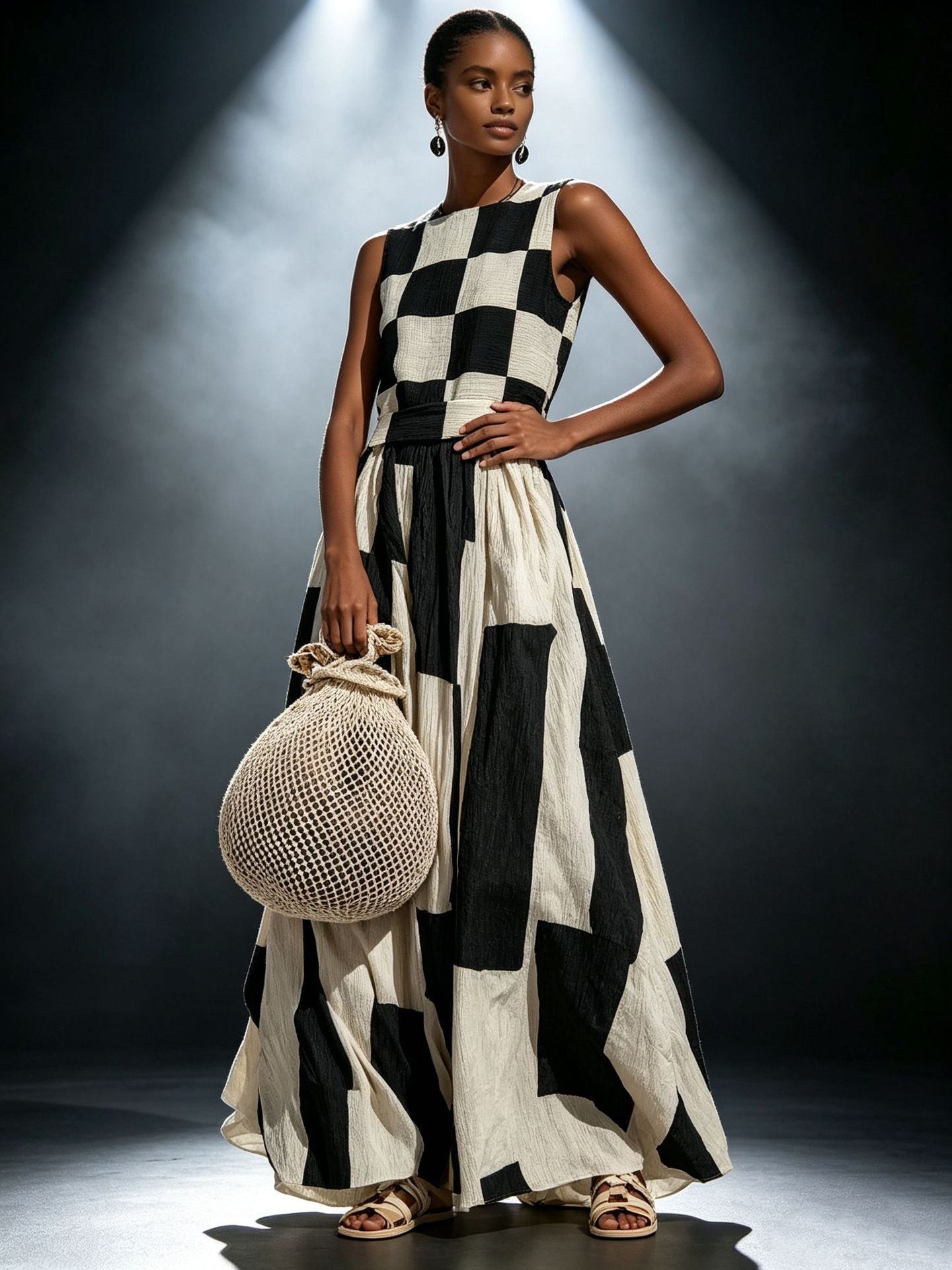 Round neck sleeveless loose dress 