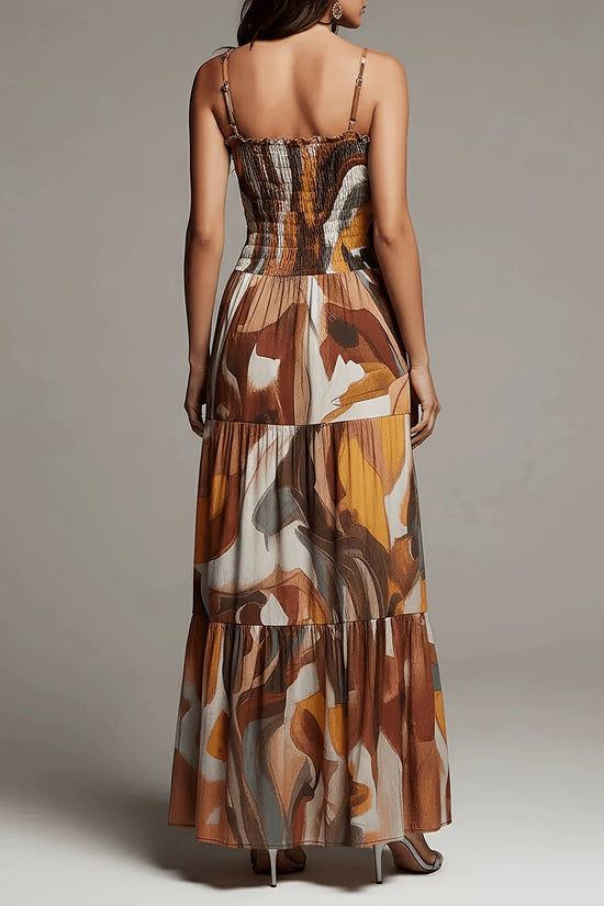 Thin shoulder strap pleated waist pocket dress 