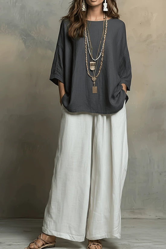 Bohemian Style Loose Elegant Set for Women Casual Vacation Outfit 