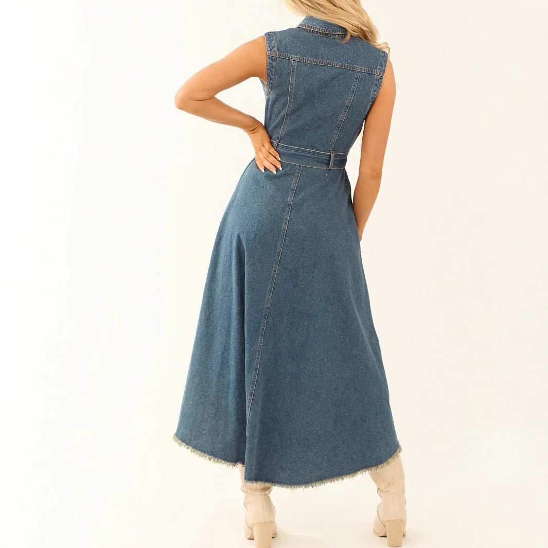 Cowboy dress, fashionable sleeveless, irregular personality 