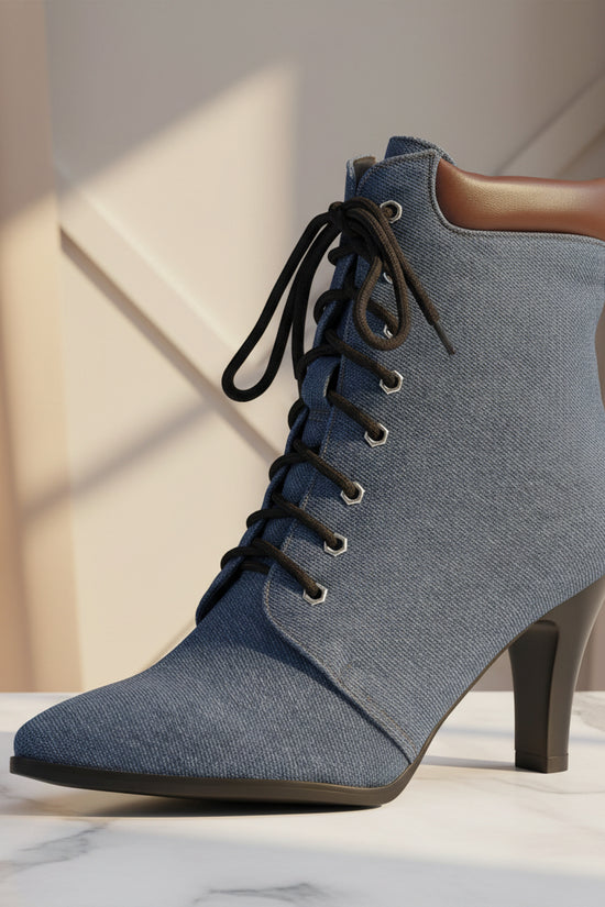 Low-cut Martin Boots Women's Pointed Toe Lace-up Ankle Boots Wide Sizes Autumn Winter Fashion Style Made to order, ships in 7 days 