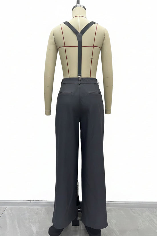 Women's adjustable detachable shoulder strap pocket pants 