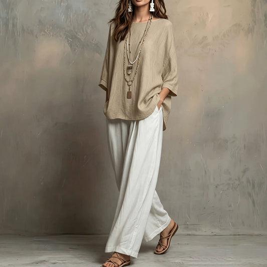 Bohemian Style Loose Elegant Set for Women Casual Vacation Outfit 