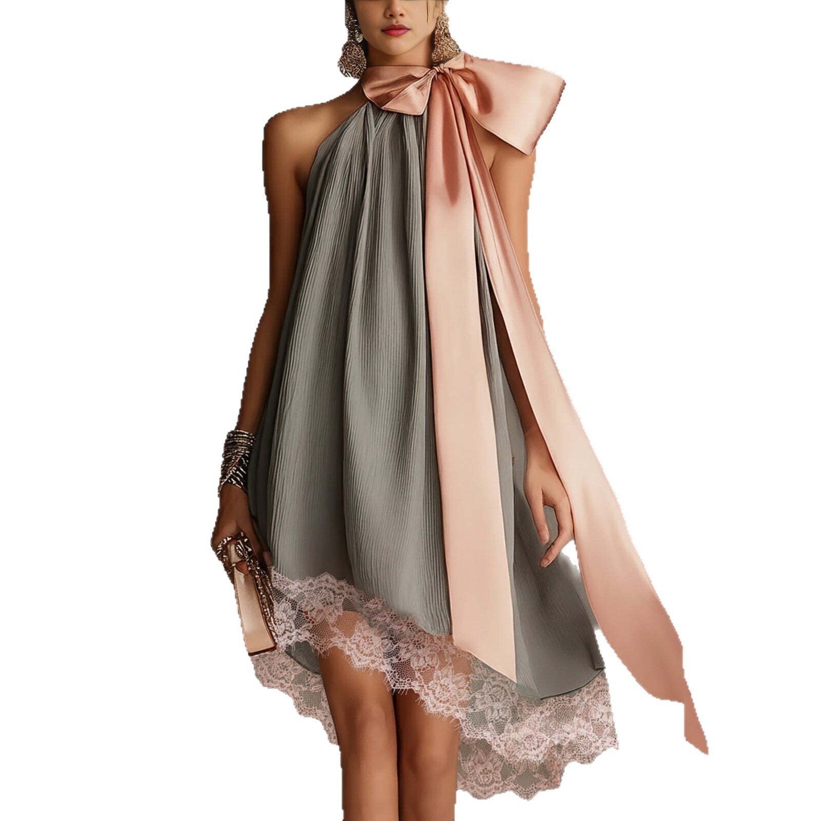 Style Strapless Printed Fitted Slimming Vacation Long Dress for Women 